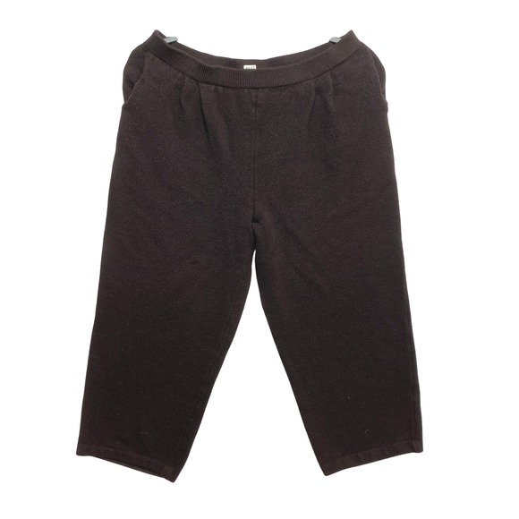 St. John Pants - St John Collection Crop Pants Size 10 Brown Espresso Santana Knit Made in USA